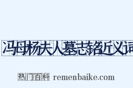 冯母杨夫人墓志铭近义词是什么意思的图片